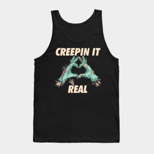 Creepin It Real -  Zombie Hand s Heart Tank Top